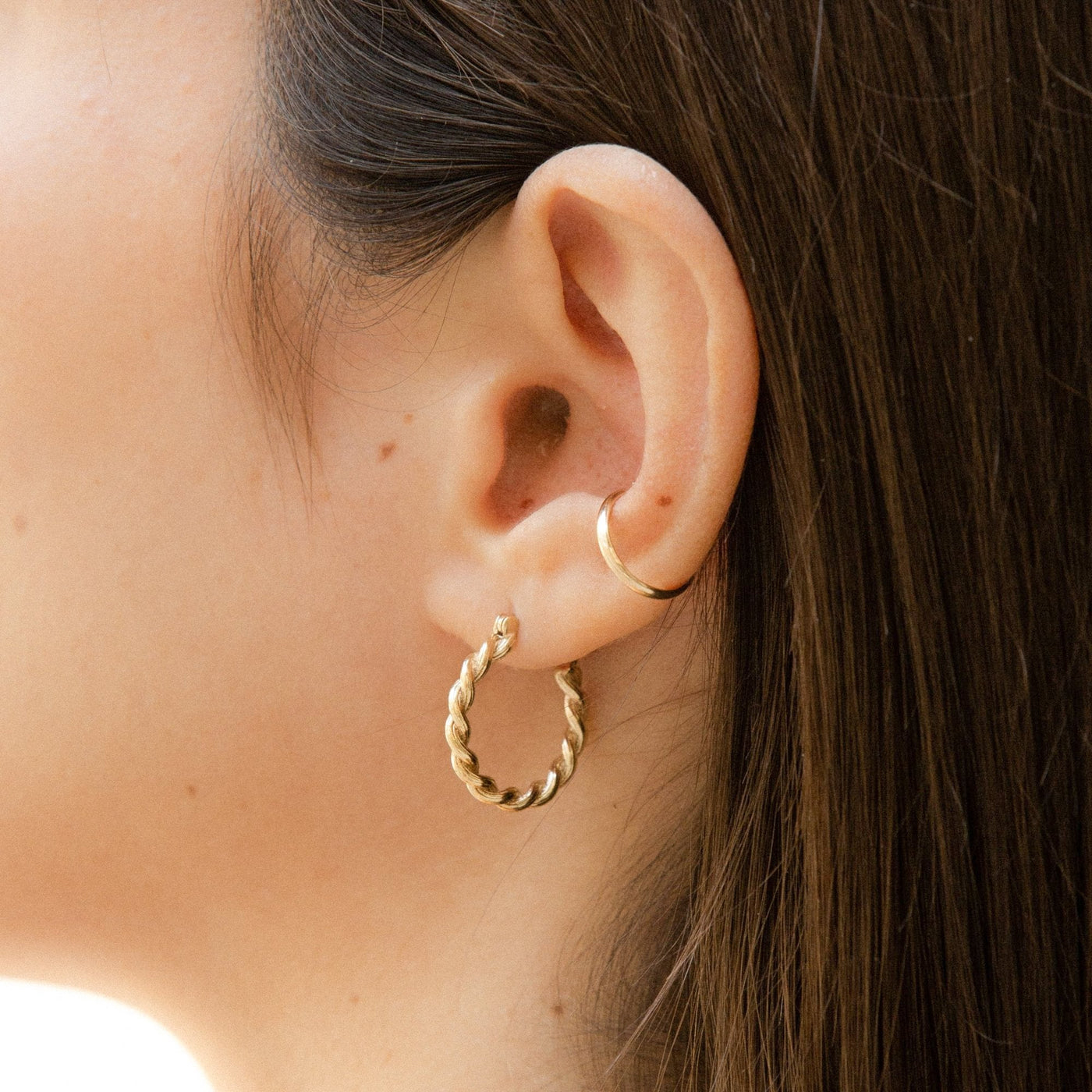 Twist Hoop Earrings by Simple & Dainty Jewelry