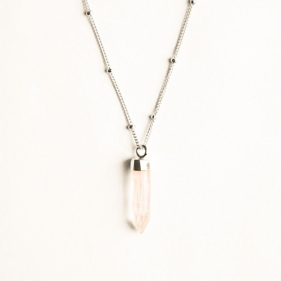 Rose Quartz Spike Necklace by Simple & Dainty Jewelry