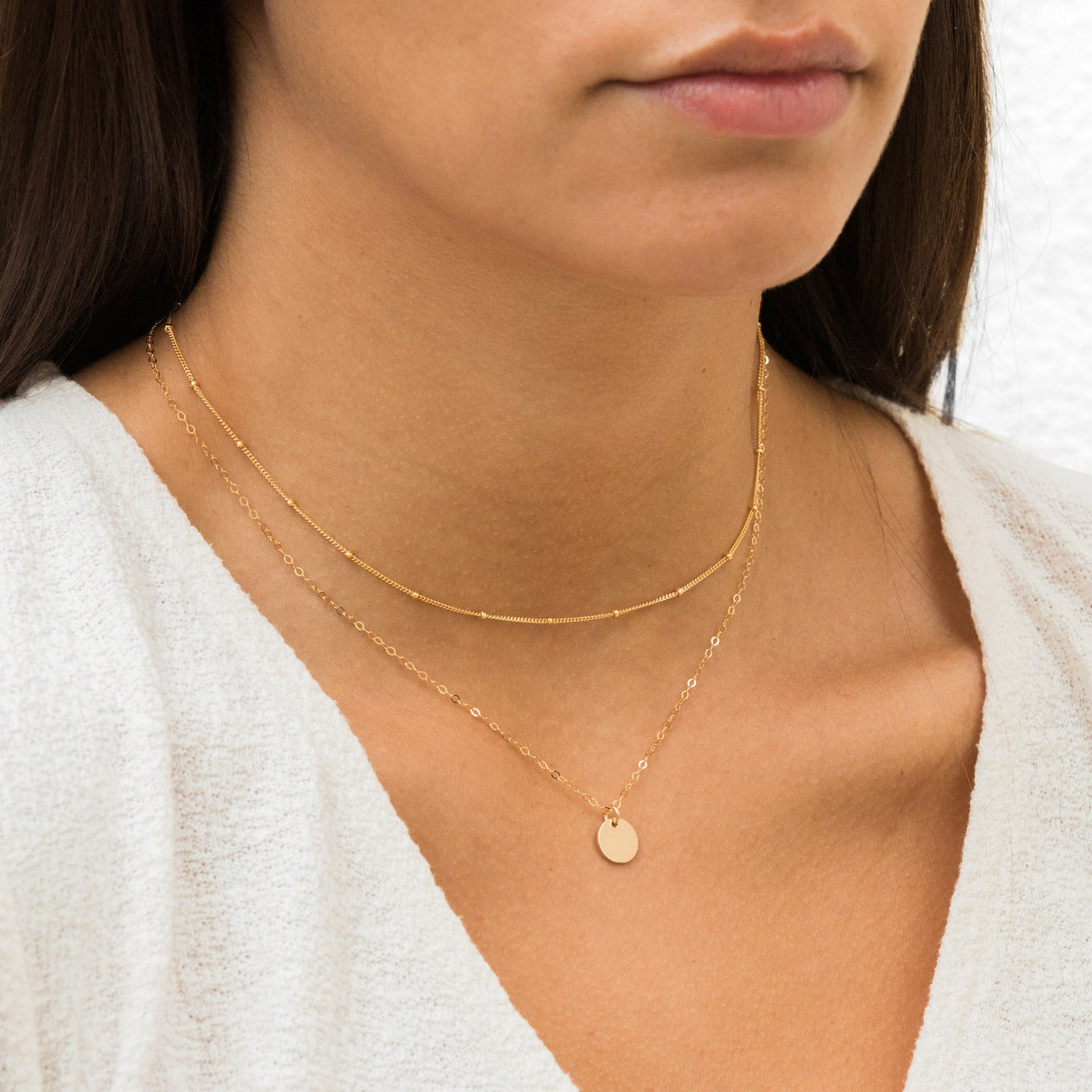 Satellite & Coin Necklace Set | Simple & Dainty Jewelry