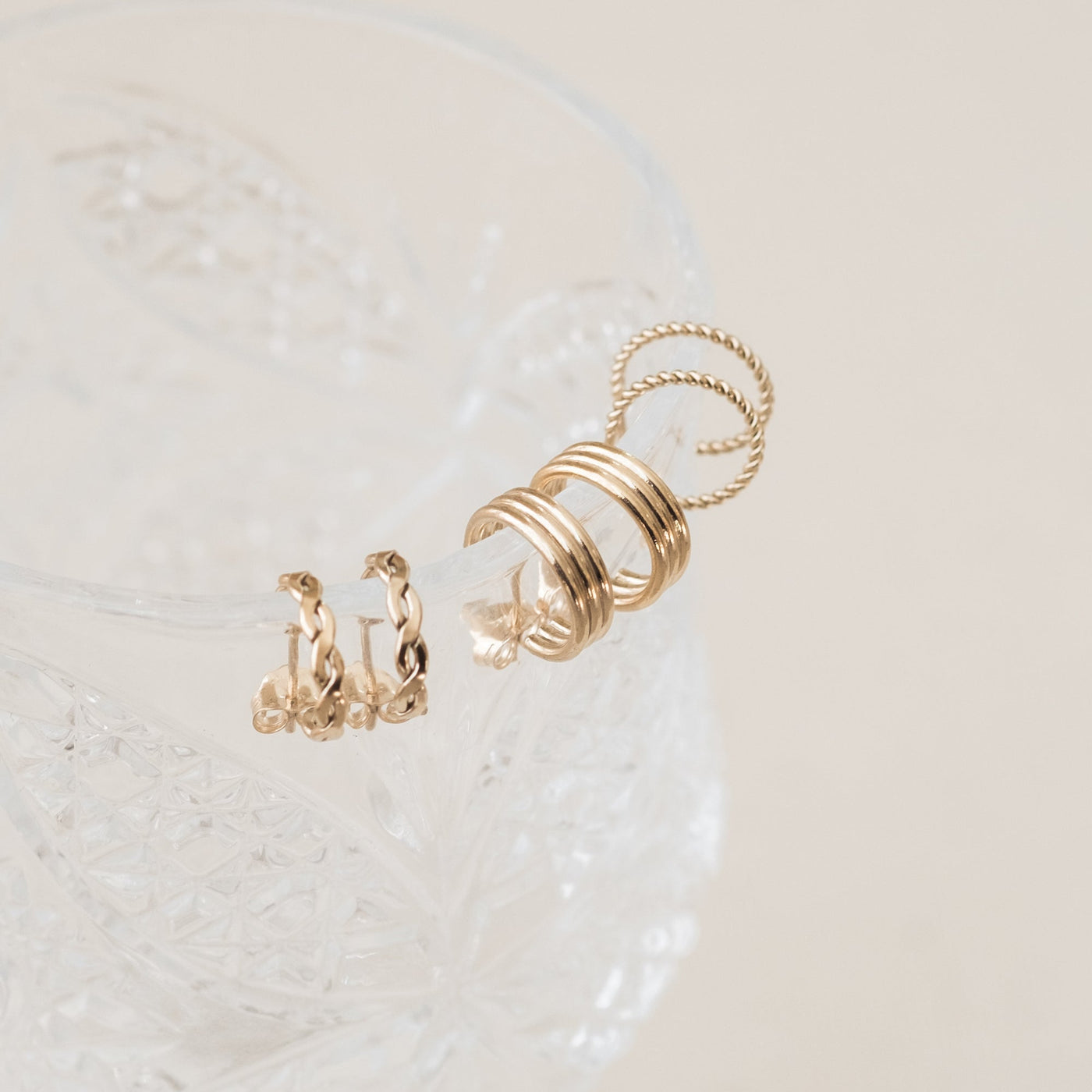 Small Chunky Triple Hoop Earrings | Simple & Dainty Jewelry