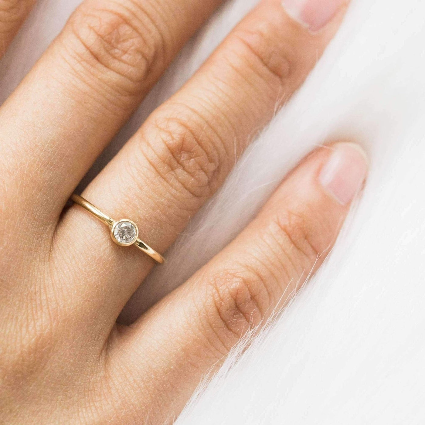 Gold Solitaire Ring | Simple & Dainty