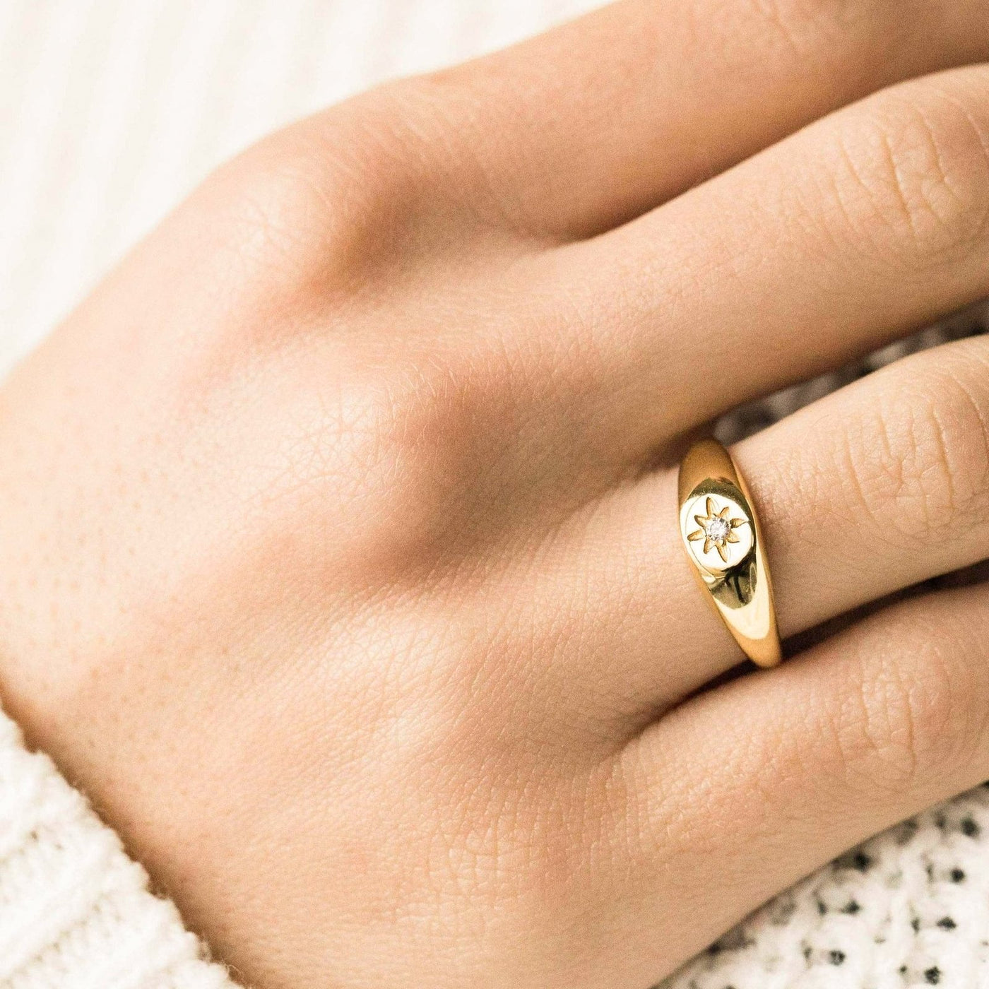 Starburst Signet Ring by Simple & Dainty Jewelry
