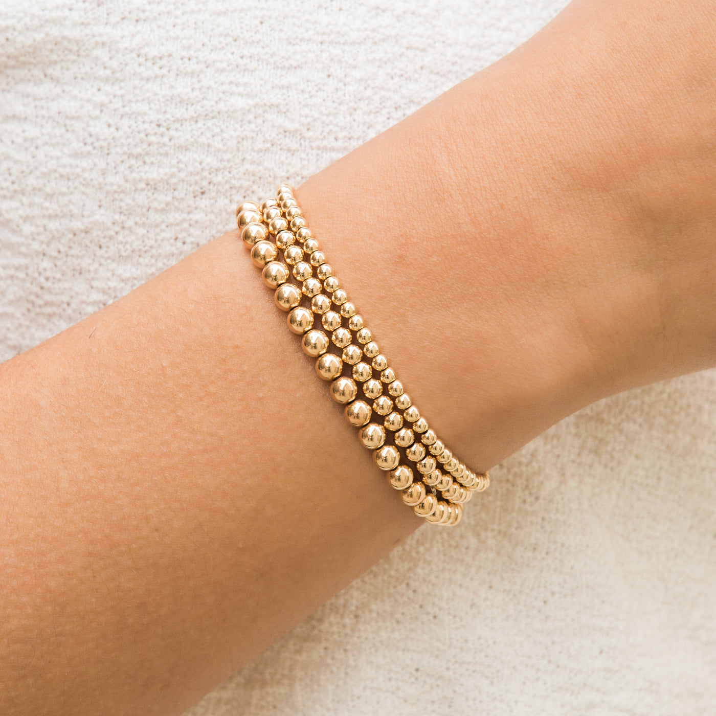 LAGOS 18K Yellow Gold Caviar Beaded Stretch Bracelets, 12mm | Bloomingdale's