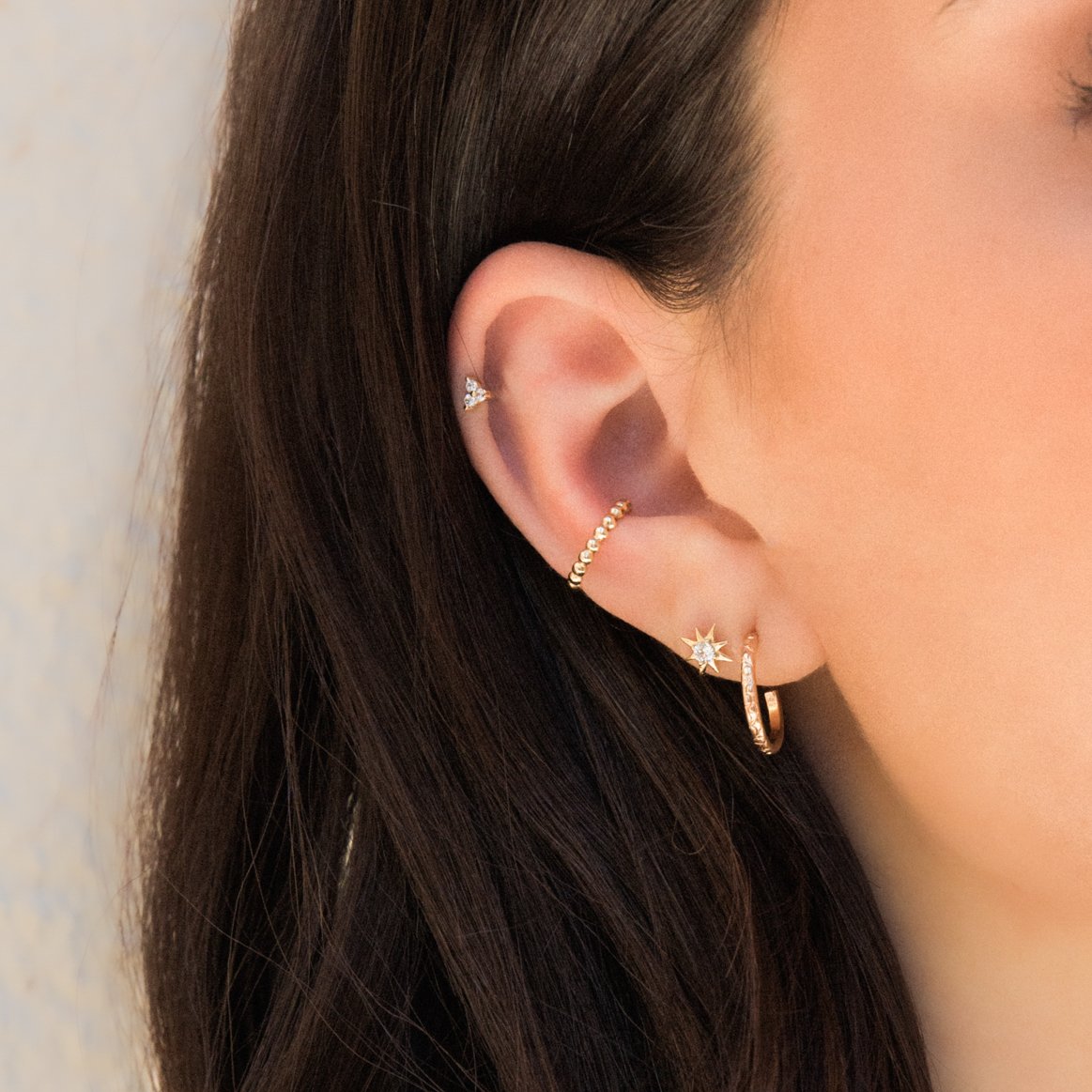 Thin Flower Hoop Earrings by Simple & Dainty Jewelry