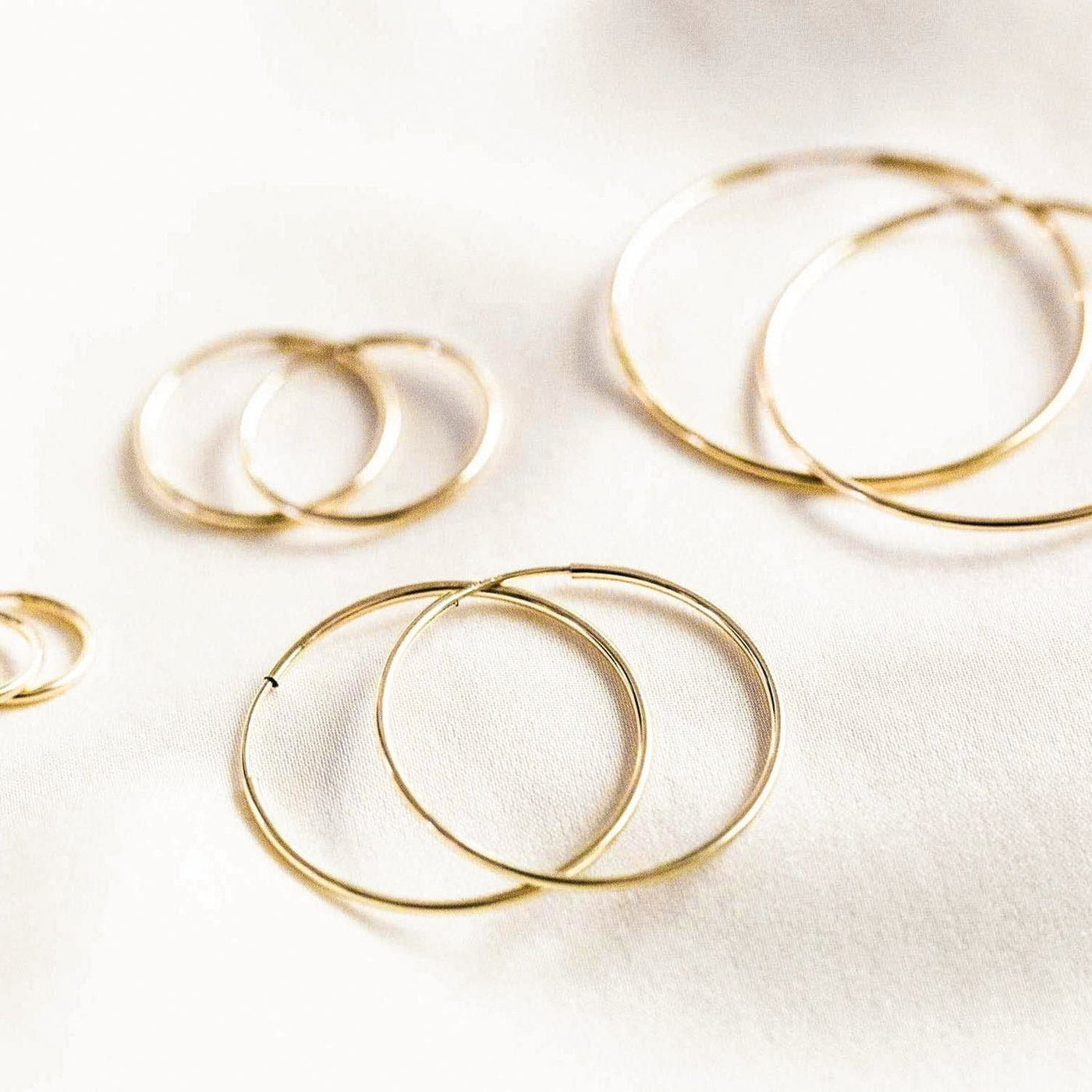 Small (14mm) Medium (20mm) Large (30mm) X-Large (38mm) 2X-Large (50mm) Thin Hoop Earrings by Simple & Dainty Jewelry