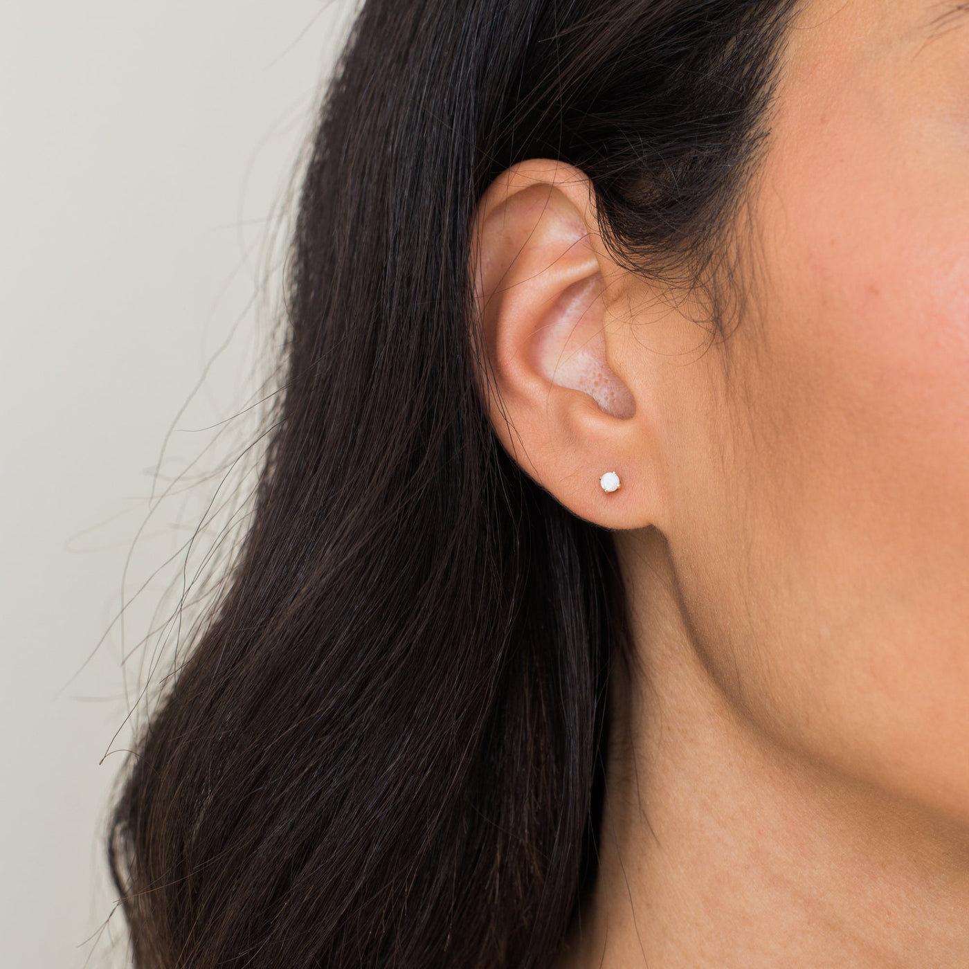 Pink Opal Flower Stud Earrings in Gold | Lisa Angel