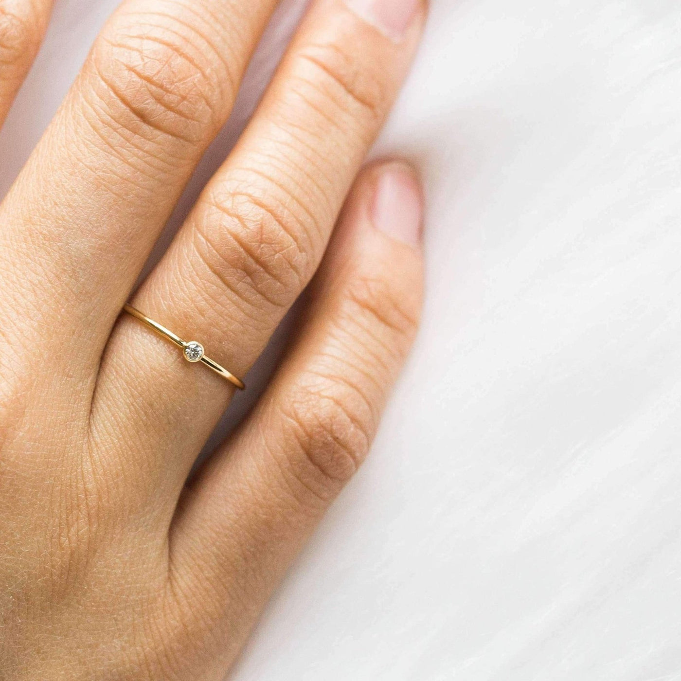 Tiny Solitaire Ring | Simple & Dainty