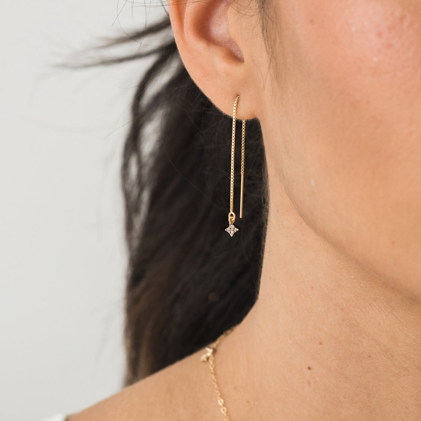Tiny Stardust Threader Earrings | Simple & Dainty Jewelry