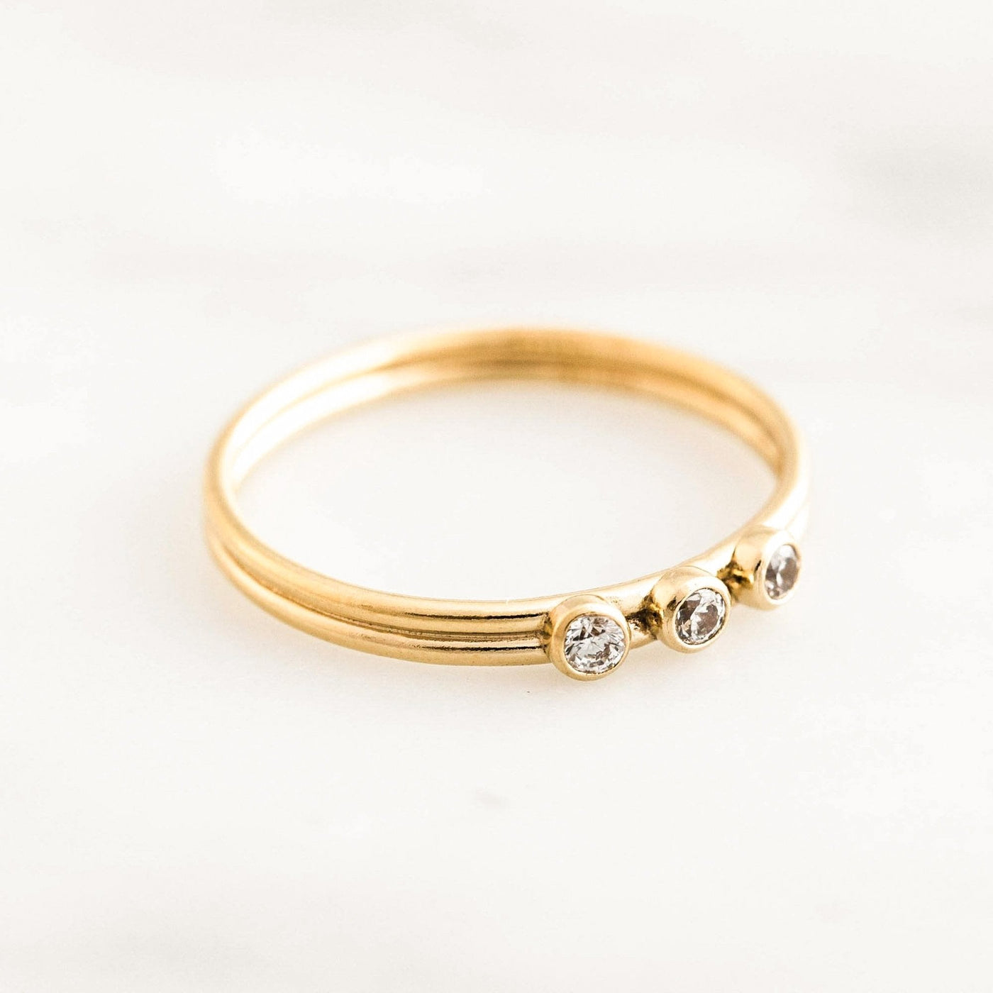 Triple Diamond Ring by Simple & Dainty Jewelry
