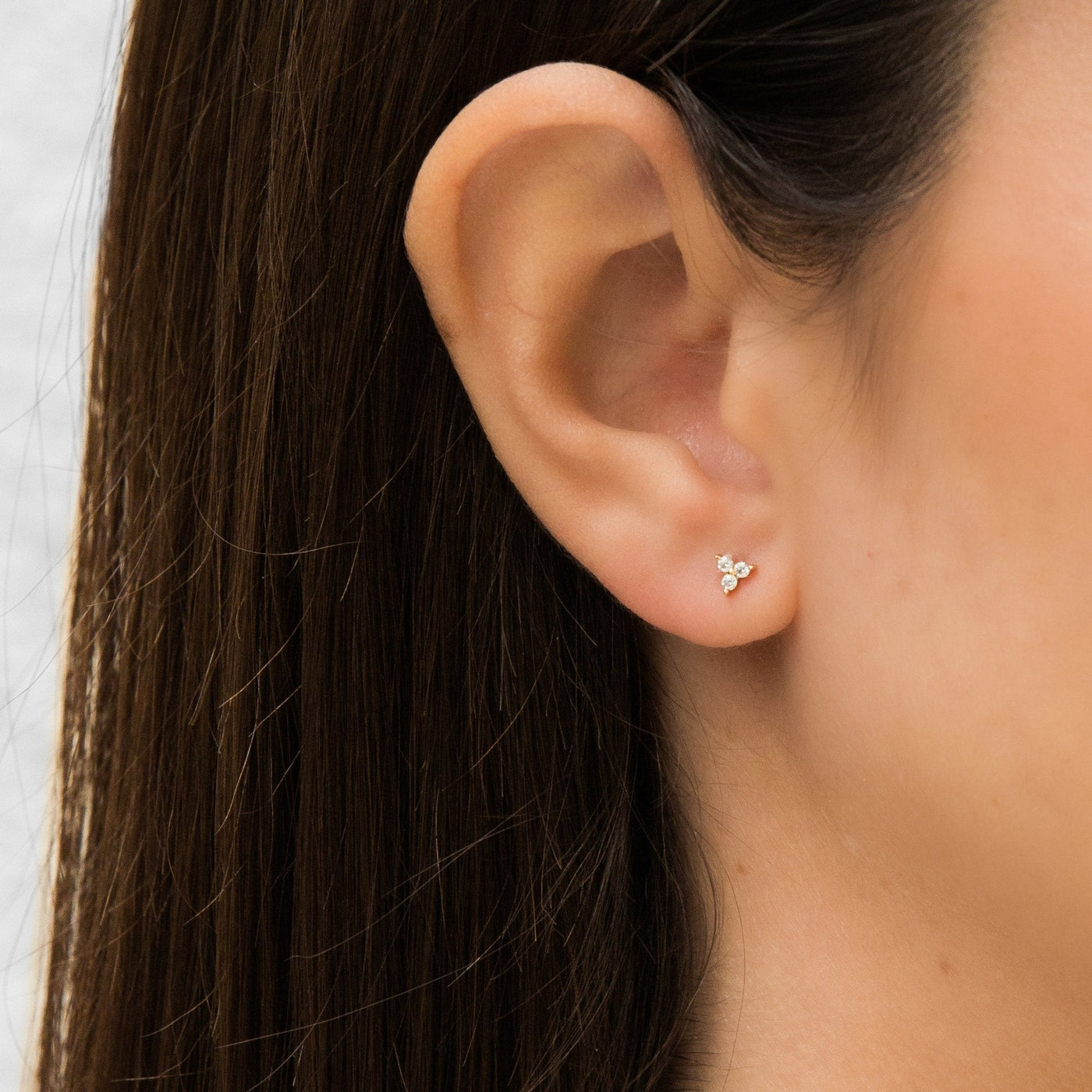 Triple diamond stud earrings Clearance